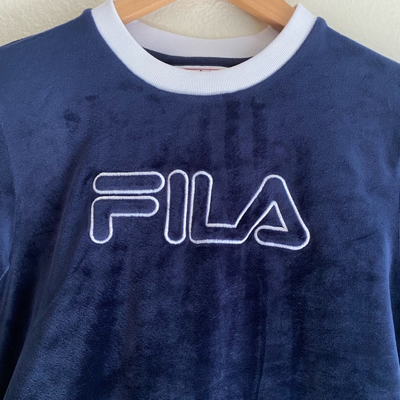 Size L FILA Velour Crop Top - Picture 3 of 6